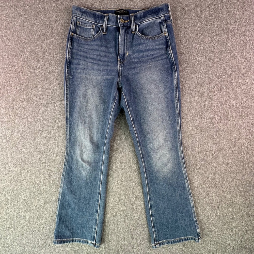 Banana Republic Jeans Womens 26 Short High-Rise Crop Boot Blue Stretch EXCELLENT